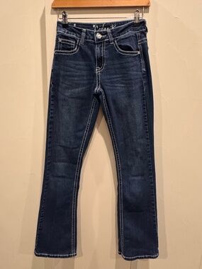 Girls Size 16 Cedar Rose Boot Cut Jeans with Embroidery and Rhinestones